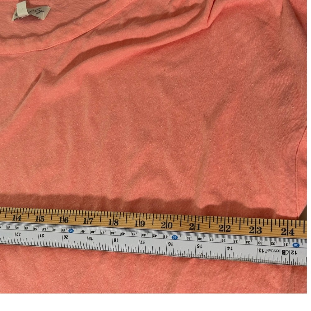Wonderly Boat Neck Top Women XL Coral Blast Linen Cotton Blend Dolman Sleeve NEW - Picture 6 of 8